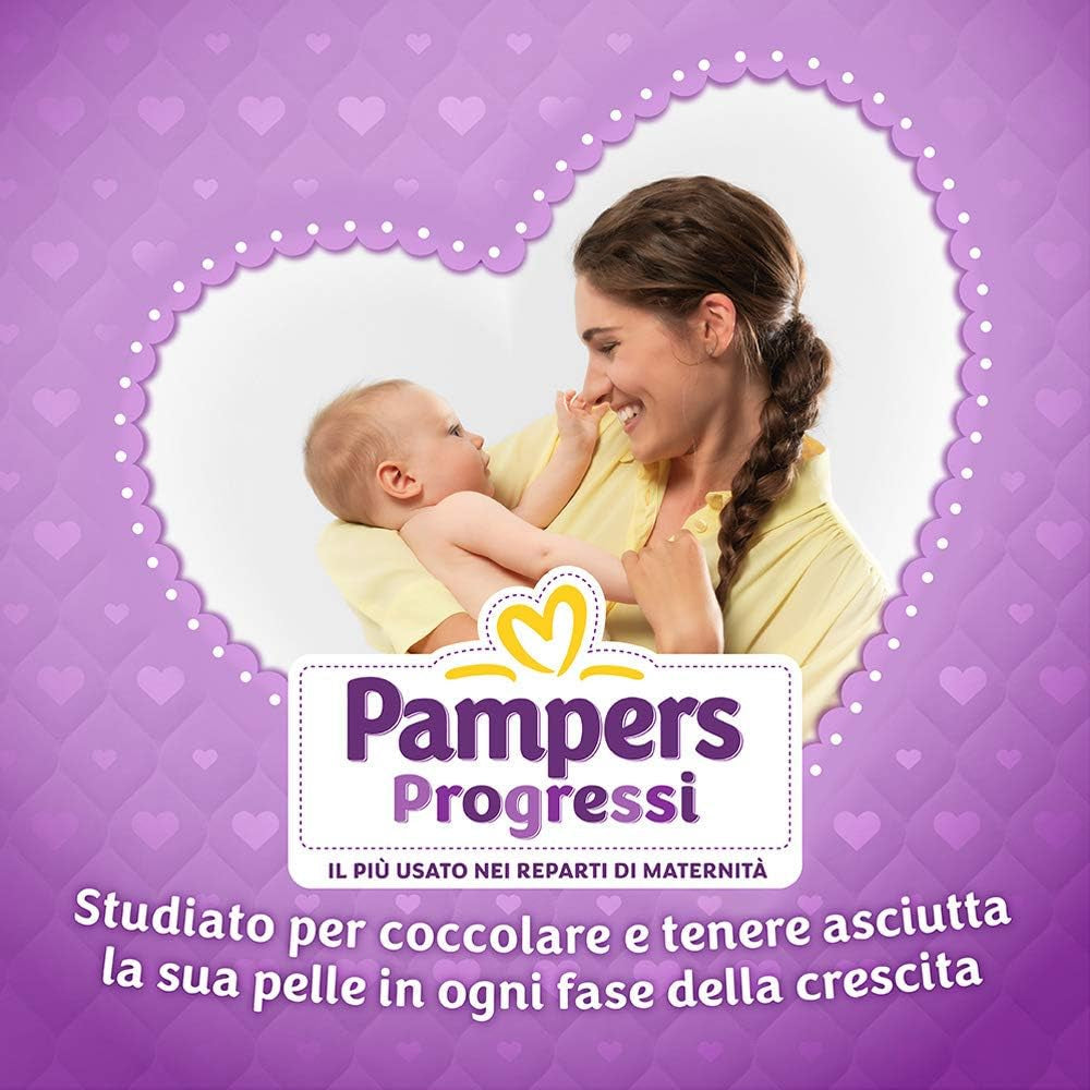 Pampers Progressi & Fit Prime Midi-blöjor, kortformat, 162 blöjor, storlek 3 (4-9 kg), onlinemedlemskap på gymmet i 1 månad som gåva
