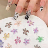 50 Stück 3D Blume Nail Charms Set, Bunte Nageldesign Zubehör, Nägel Charms Och Nagel Art Charms, Perfekt Für Nailart, Maniküre Dekoration Och DIY Nageldesign