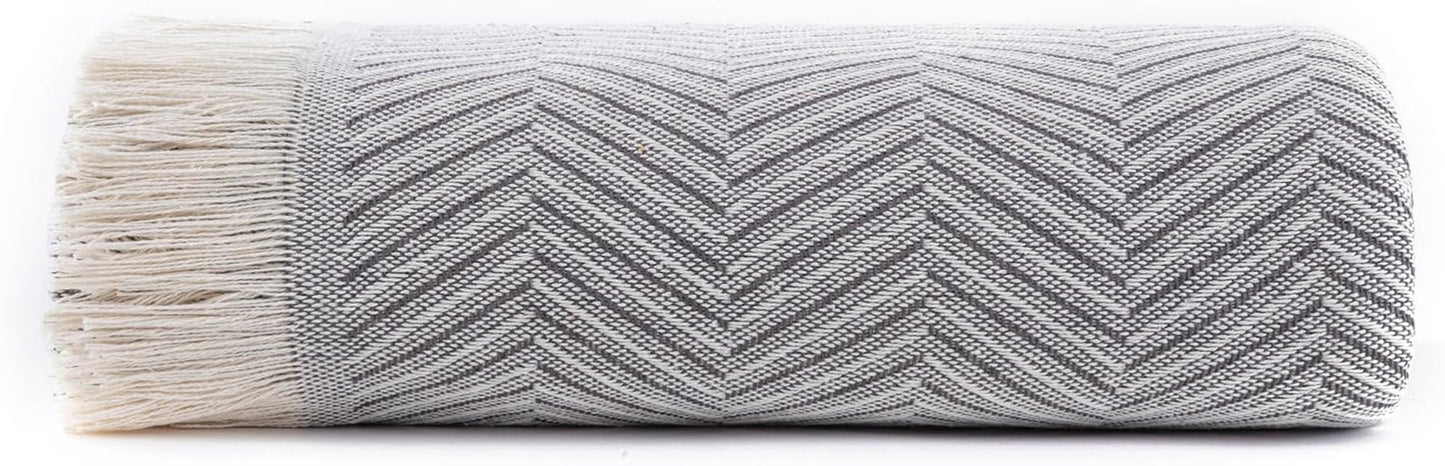 Todocama multifunktionellt överkast, överkast, överkast, sofföverdrag, jarapas, fiskbensmönster (230 X 260 Cm, sandbeige). Sängar och filtar Besuche den Todocama-Store Mörkgrå 230 X 260 Cm