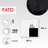 - Engångspappersservetter, idealiska för aptitretare och cocktails, förpackning med 100 servetter, storlek 24X24, 4-faldig, 2-lagers, svart färg, 100 % rent cellulosapapper, Fsc-certifierat