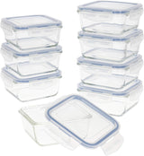 Max Home 8-pack glas lufttäta behållare Mikrovågsglas Lunchlåda Återförslutningsbara matbehållare 550 ml klara lock Matbehållare (16538) Naty Shop Matförvaringslådor Standardtitel