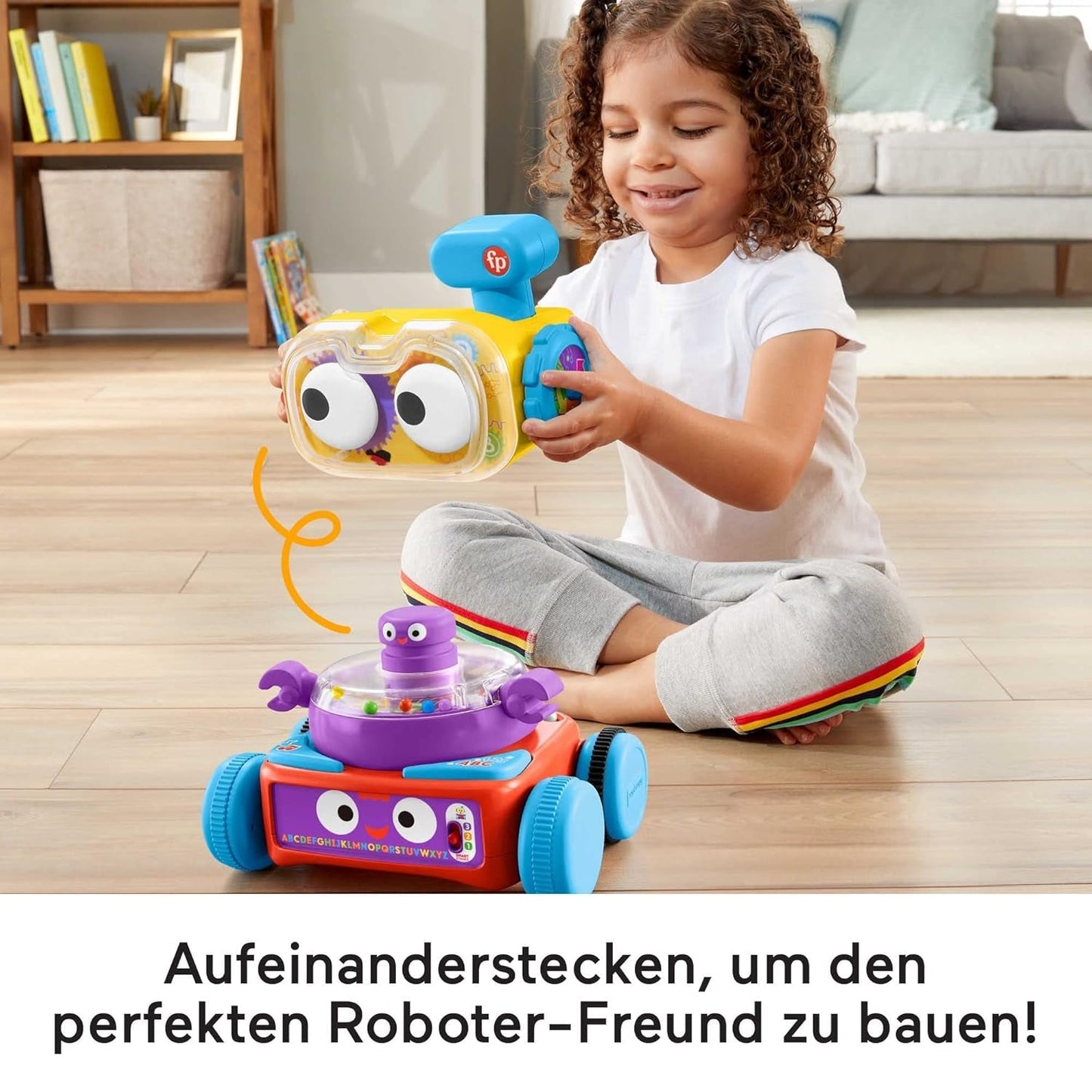 Fisher-Price 4-i-1 inlärningsrobot Linus för spädbarn och småbarn, leksak från 6 månader - tysktalande, HCK39 Baby Toys Naty Shop