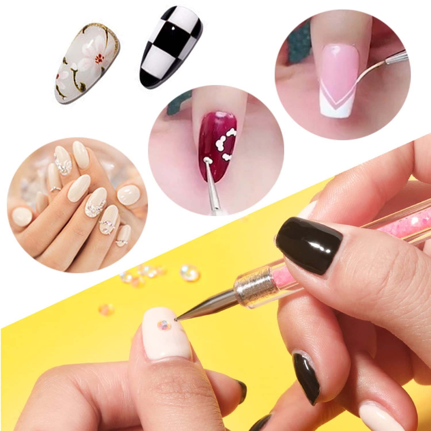 Nagel Pinsel 5 Stück Nagel Art Fineliner Pinsel, Nagel Pinsel Set Pinsel Für Nagellack Nagelborste Nagellack Pinsel Art Pen Für DIY Nagel Art Design. (Paint-1)