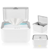 Lionelo BABYBLISS 20W Värmare för våtservetter och små handdukar, 20W för spädbarn, inbyggt nattljus, 3 värmeinställningar, pekskärm, håller våtservetterna fuktiga