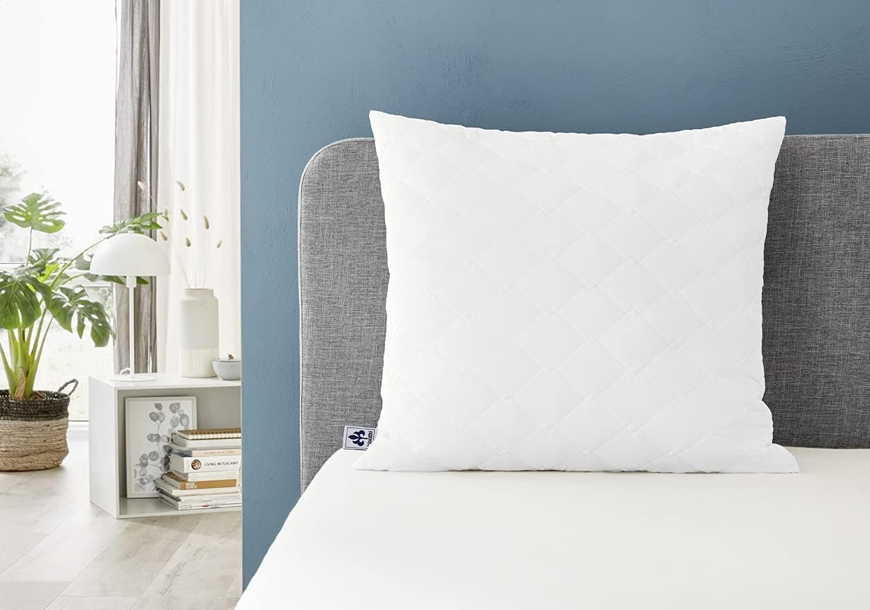 Irisette Micro Thermo Kudde - Tillverkad i Tyskland - Kudde med avtagbart mjukt mikrofiberfodral, 40 X 80 Cm, Ã-ko-Tex Certified Naty Shop Standardkuddar Enkelpack om 2 - 80 X 80 Cm