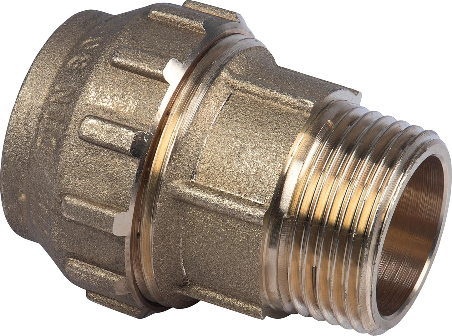 Cornat kompressionskoppling - utvändig gänga Ø 32 mm x 1 tum - mässing - med en utvändig gänga - PE-HD röranslutning / T617532