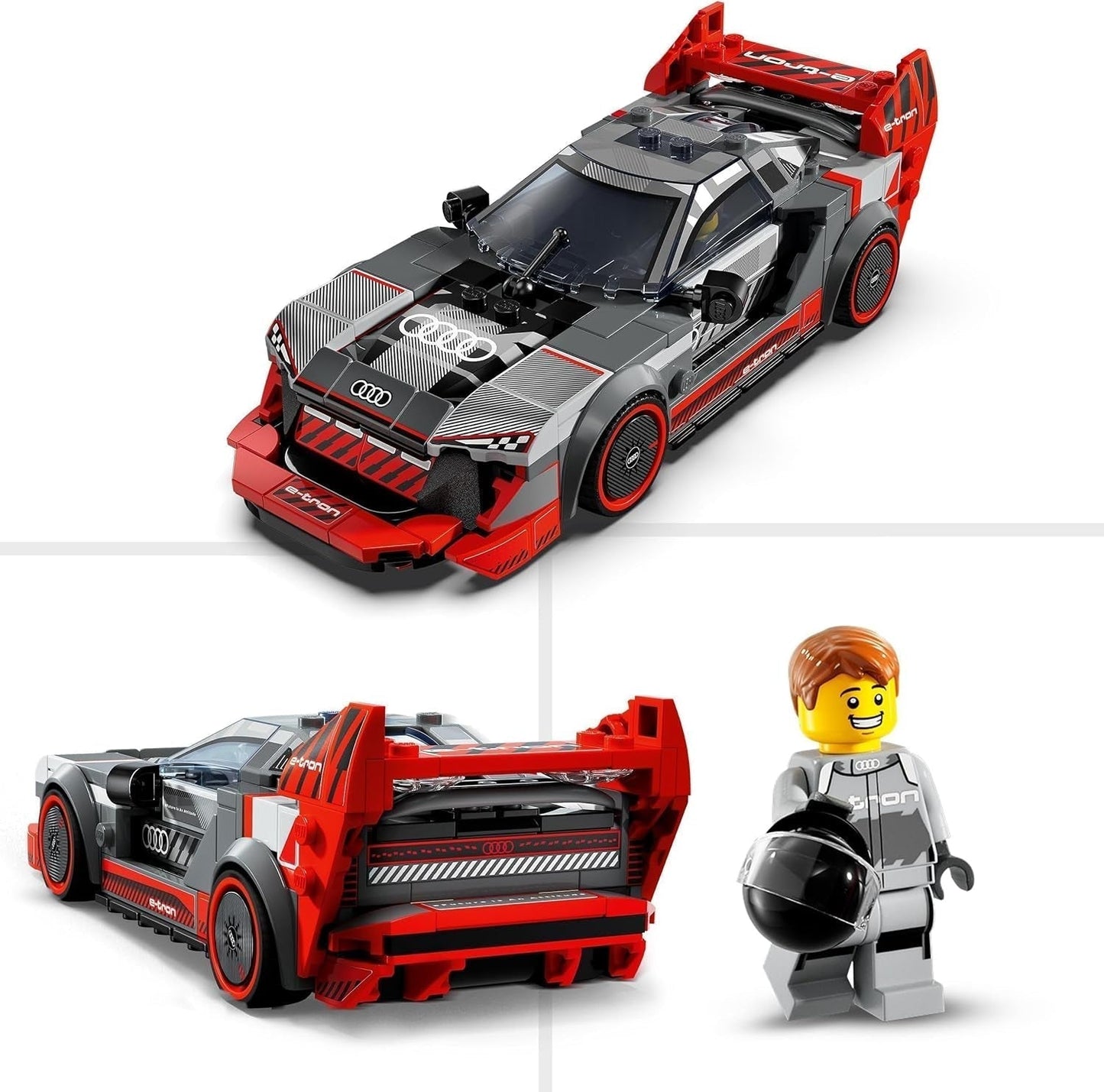 LEGO Speed Champions Audi S1 E-Tron Quattro racerbilsset med billeksaker att bygga, leka och visa, bilmodell för barn, present till 9-åriga pojkar och flickor 76921 Byggset Besuche den LEGO-Store