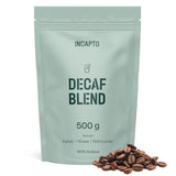 Incapto Ganze Entkofeinierte Kaffeebohnen | Ohne Chemikalien | Mischung aus 100% Arabica-Kaffee aus Brasilien | Ungemahlen Espresso Bohnen | Swiss Water Decaf Coffee, Pack 500g