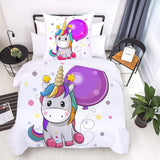 Sängkläder för barn, olika storlekar och olika animerade karaktärer Sängkläder - barn Naty Shop Unicorn (modell 2) 135X200Cm+80X80Cm