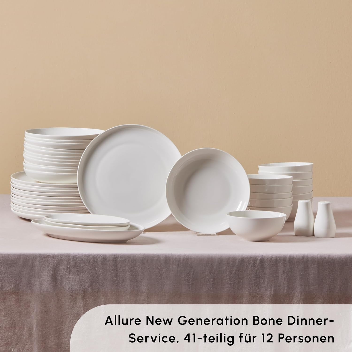 Karaca Allure servisset för 12 personer, New Generation Bone - Raffinerat set för en sofistikerad matkultur