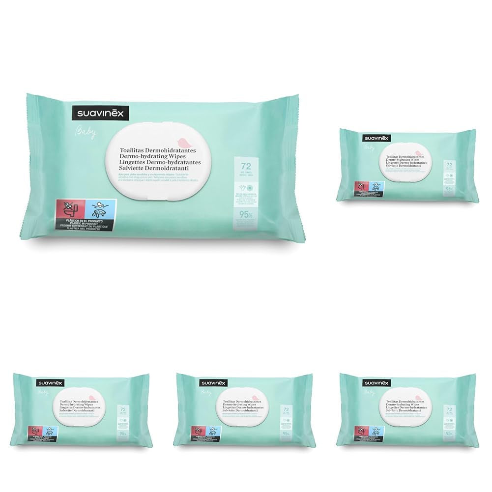 Suavinex våtservetter för baby 60 stycken Lämpliga för atopisk hud 96 % naturliga ingredienser