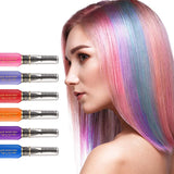 Instant Hair Dye 6 Colors Temporary Hair Mascara för flickor och kvinnor Tvättbart hår Krita Rainbow Hair Mascara Hårfärgning för Carnival Halloween Cosplay Party Födelsedag (A) Naty Shop Hårfärgning