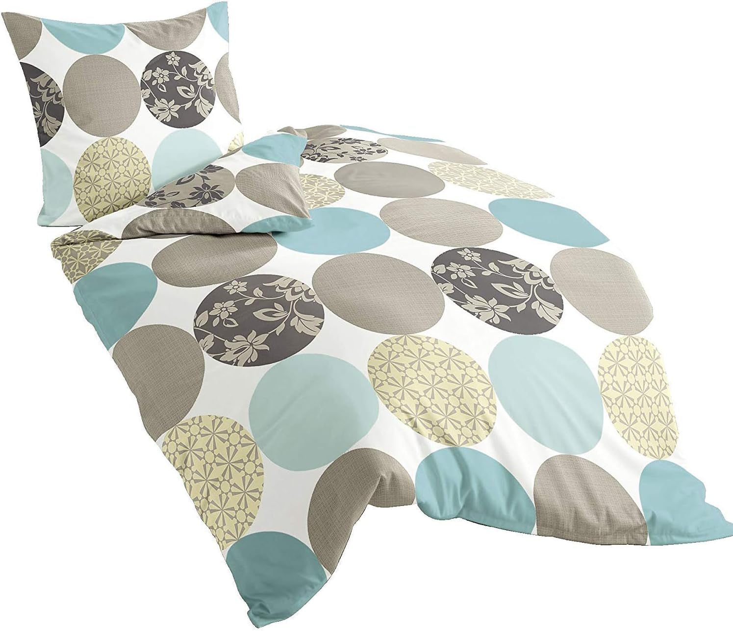 Bierbaum sängkläder, maco-satin, Designad i Tyskland, modell 6383 turkos 02, 155X220 Cm + 80X80 Cm, komfortstorlek Sängar och filtar Besuche den Bierbaum-Store Turkos 135X200 Andra prover