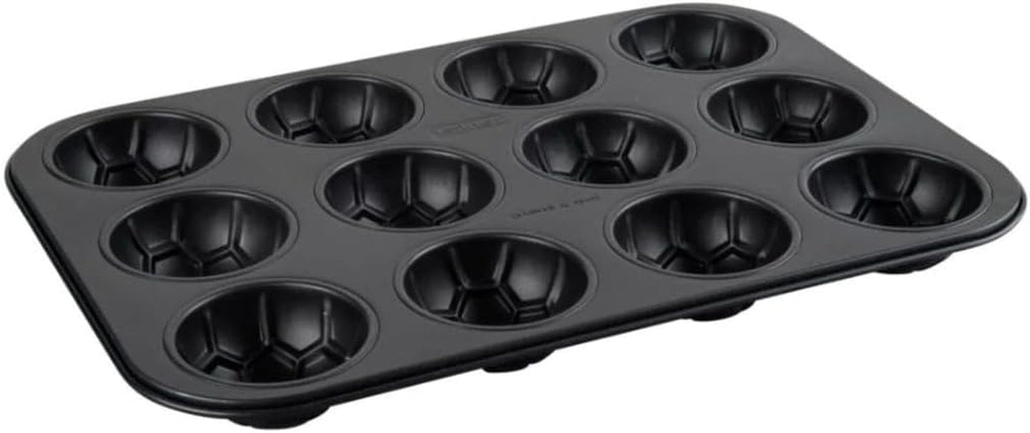 Zenker 12Er Muffinform – Muffinbackblech Für Muffins Und Cupcakes Aus Der Serie Soccer Baking– Hitzebeständiges 12Er Muffinblech Mit Antihaftbeschichtung, Schwarz Formar och brickor för bakning Naty Shop
