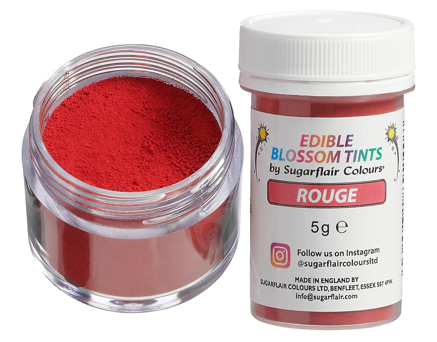 Sugarflair Blossom Tint Dust Red - Färgpulver för tårtdekorationer, fondant, glasyr, choklad, smörkräm, macarons och mer - 5G