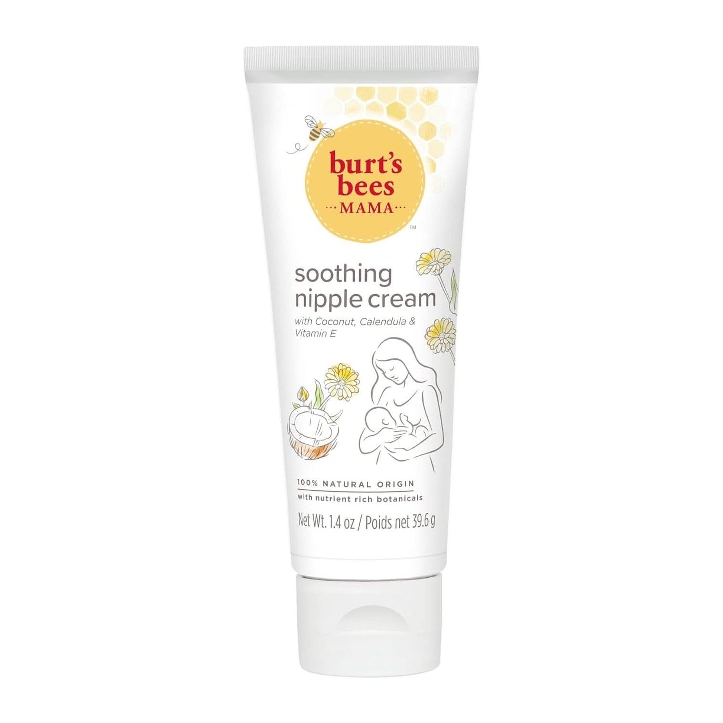 Burt'S Bees® Mama lugnande bröstvårtkräm med kokosnöt, ringblomma och E-vitamin, 100 % naturligt, 1,4 ounce Tillbehör Mat & amning Baby Naty Shop