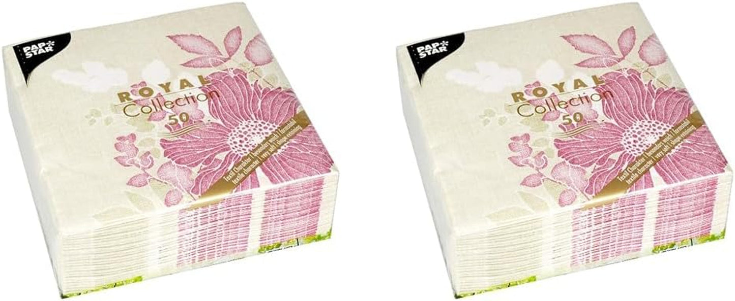 Papstar, 50 servetter "ROYAL Collection" 1/4 Vik 40 Cm X 40 Cm Fuchsia "Annabel", #85015