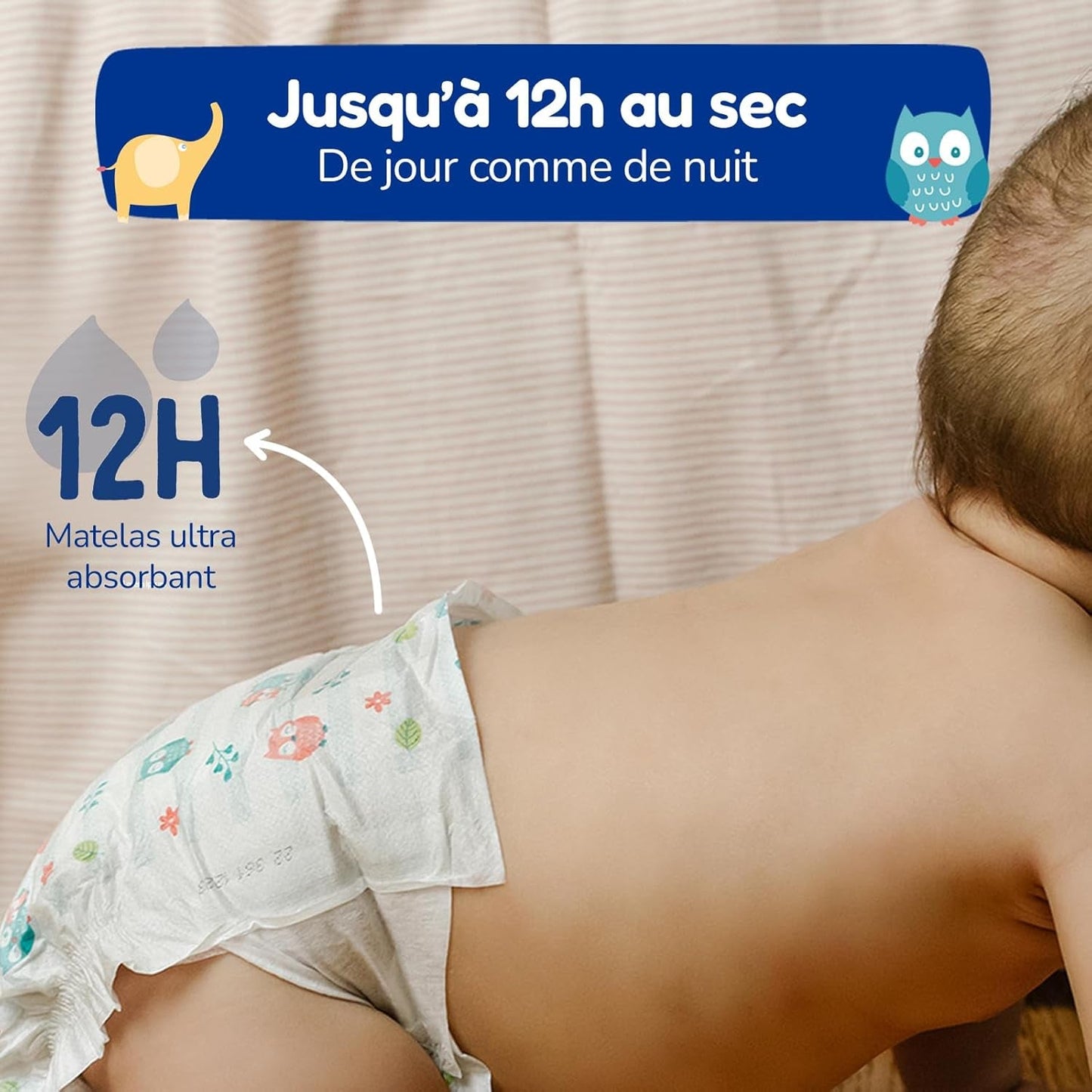 - Blöja storlek 4 (7 – 18 kg) – för känslig hud – naturlig och mycket absorberande – 12 timmars läckagesäker – ohne unerwünschte Inhaltsstoffe – tillverkad i Frankrike – 132 blöjor
