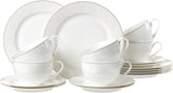 Ritzenhoff & Breker Isabella kaffeservering, 18 stycken, fint porslin, vit med ornament, 37 x 26 x 25 cm