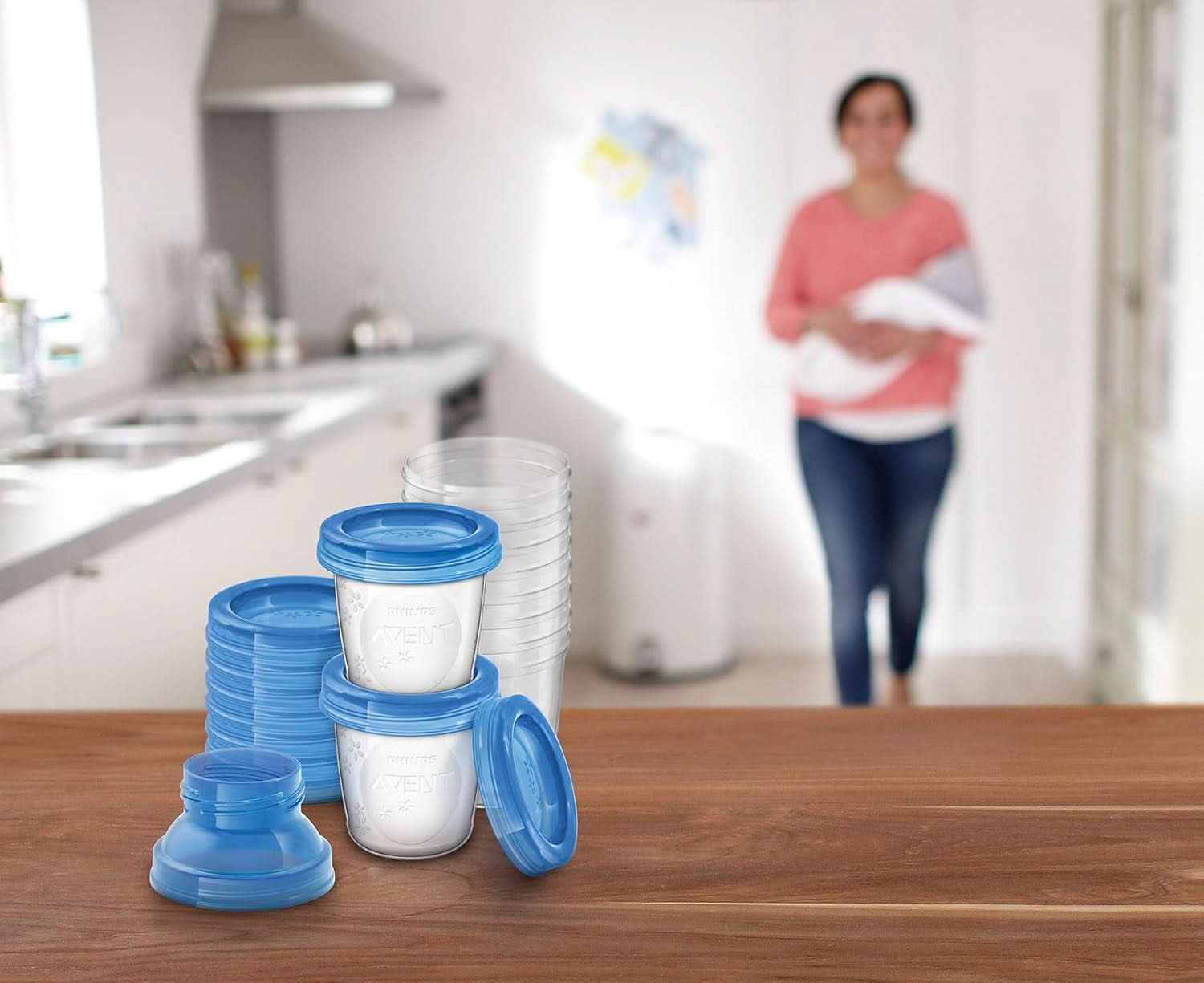 Philips Avent Austellungssystem Für Muttermilch, Becher Inklusive Deckel, Adapter (Modell SCF618/10) Tillbehör Mat och amning Bebe Naty Shop
