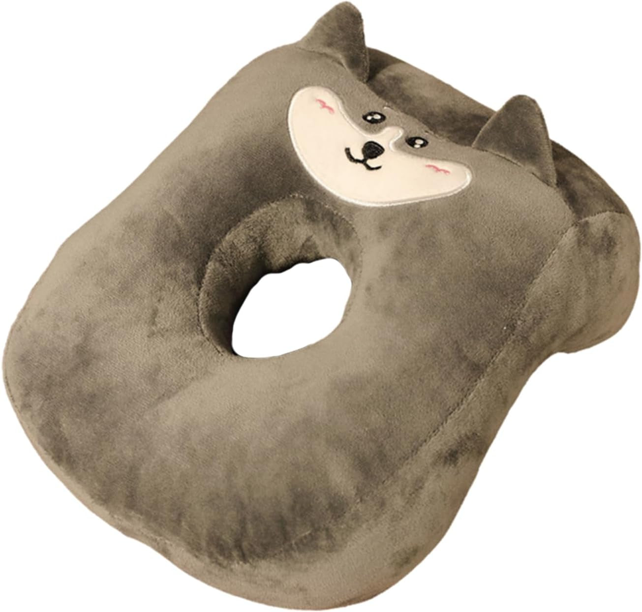 Office Sovkudde Memory Bomull Söt Öronhål Kudde Mjuk Sovkudde Side Sleeper Öronkudde för kvinnor Flickor Barn (Gråa kattungar) Cervikala ortopediska kuddar Naty Shop Valp Grå