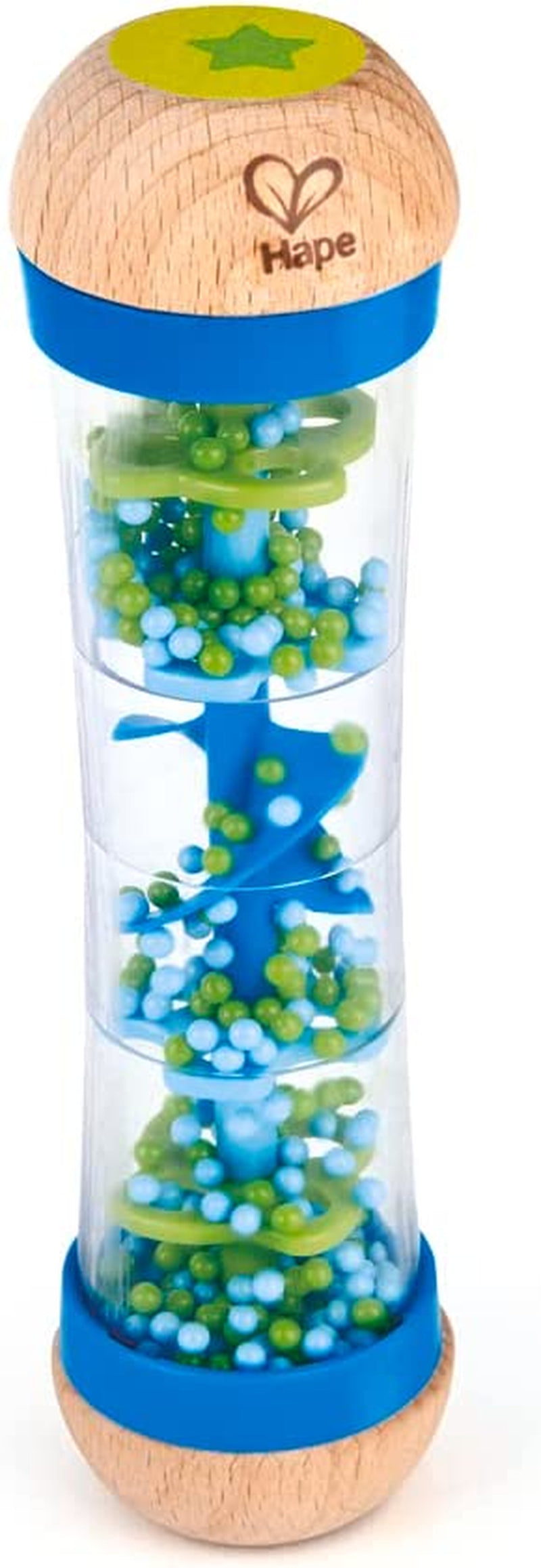 Hape regnmakare | mini musikleksak med träklockor, blå Bebe Toys Naty Shop Blue