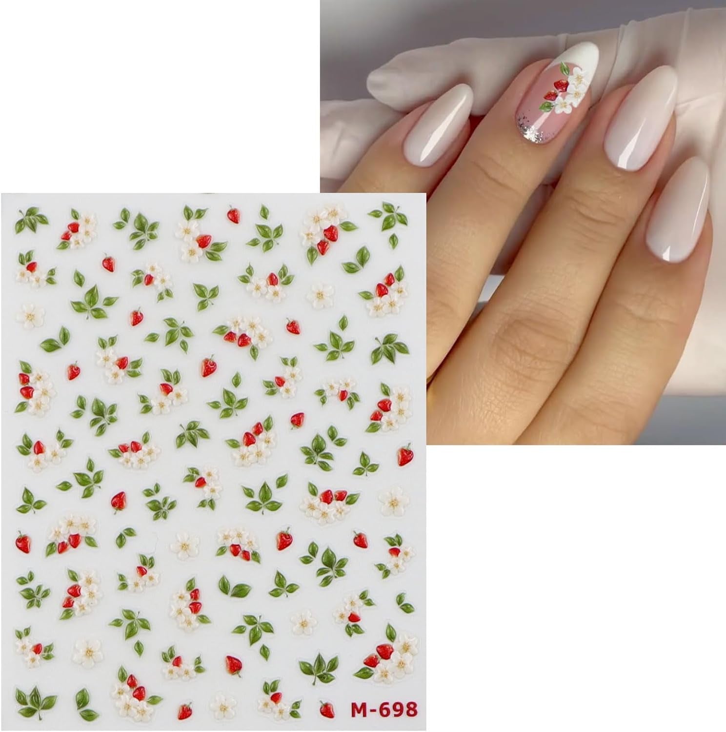 JMEOWIO 3D Nagelsticker Blume Nerdbeerenail Art Sticker Selbstklebend Nagelaufkleber 5D Stereoskopisk Dekoration Nageldesign Zubehör 1 Blatt