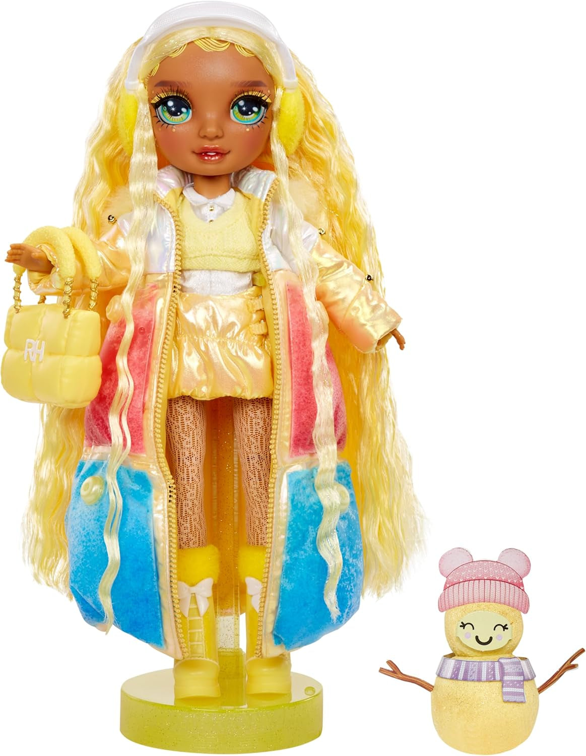 Rainbow High Winter Wonderland - Soligt (Gul) - 28 cm Hidden Magic Water Uppblåsande Snowman Fashion Docka med Snowman Set, lämplig för 4-12 år gamla barn och samlare