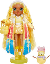 Rainbow High Winter Wonderland - Soligt (Gul) - 28 cm Hidden Magic Water Uppblåsande Snowman Fashion Docka med Snowman Set, lämplig för 4-12 år gamla barn och samlare