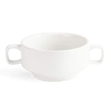 Olympia Whiteware soppskålar med handtag 400ml (6 stycken) - Tål ugn, mikrovågsugn, frys och diskmaskin C239