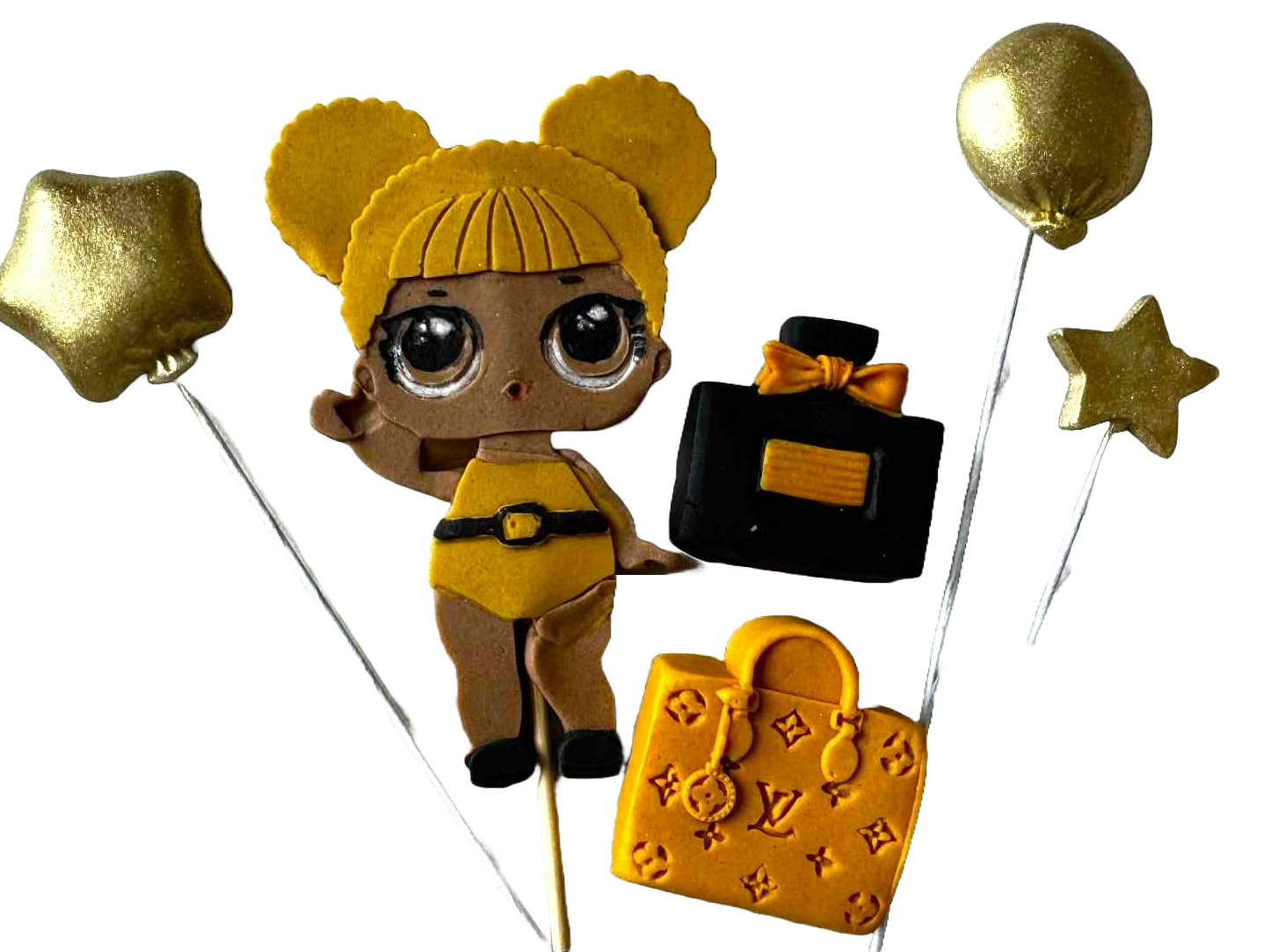 Set med ätbara dekorationer, LOL Doll Decorations från Sugar Paste Nati Shop