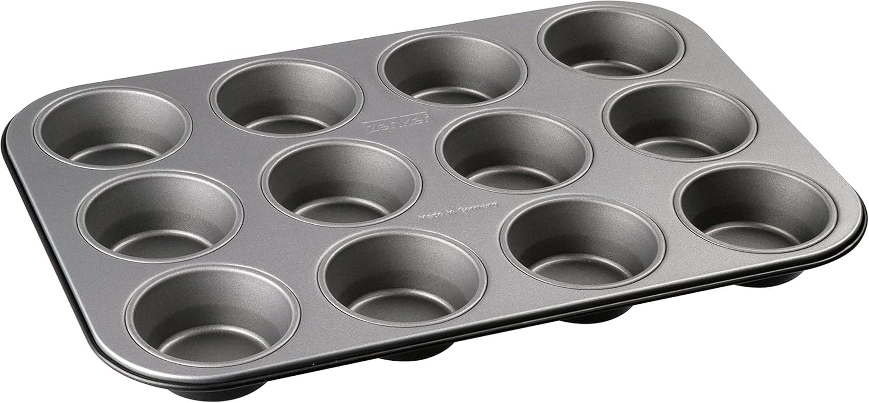 Zenker 12Er Muffinform Energy, Premium-Backform, Für Köstliche Kuchen, Verkürzt Die Backzeit Um Bis Zu 20% (Farbe: Silber/Anthrazit), Menge: 1 Stück, Hellgrau Und Dunkelgrau Formar och plåtar för bakning Naty Shop