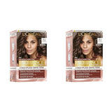 L'Oréal Paris Permanent hårfärgning för varje hudton, färgning utan ammoniak, universella nakentoner med full täckning av grått hår, Excellence Creme, nr. 5U Light Chestnut (Brun), 1 st Naty Shop Hair Dye 5U 192 G (Pack of 2)