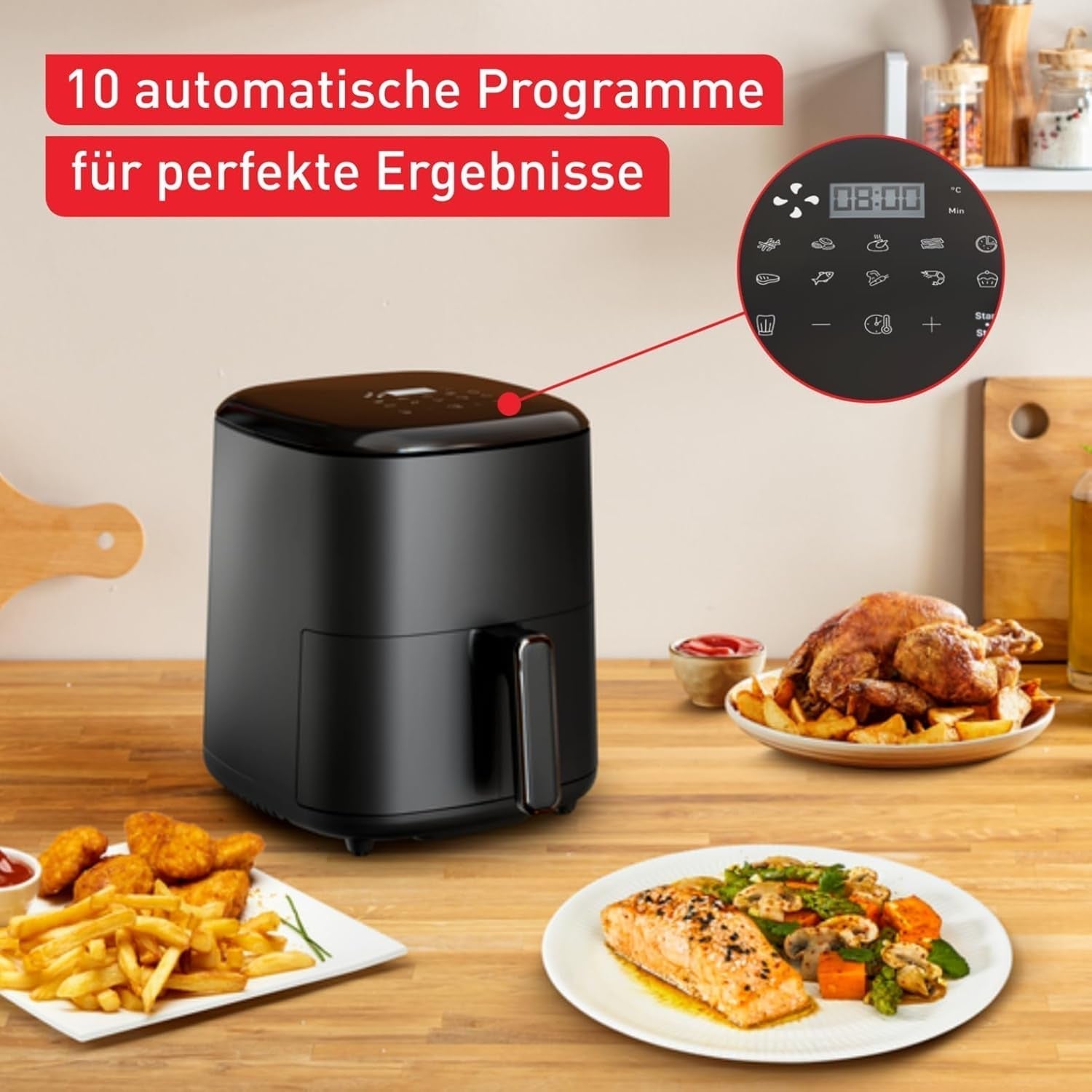 Tefal Easy Fry Max EY2458, 5 liter, Hot Air Fryer, 10 automatiska matlagningsprogram, digital pekskärm Vitvaror Naty Shop