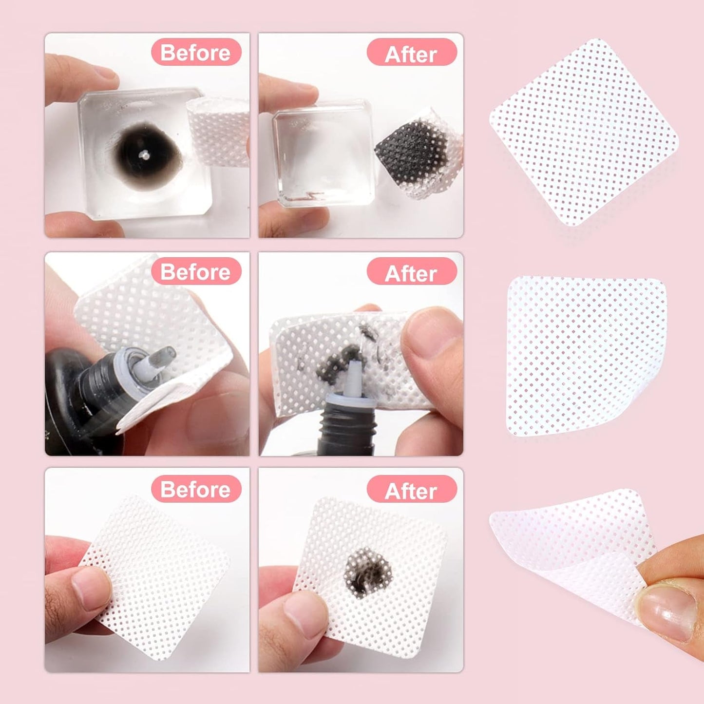 Qufiiry 300 Stück Fusselfreie Nageltücher, Luddfria Nagelservetter, Fusselfrei Nagel Wattepads, Nagel Wischtücher Für Cleaner Gelnägel Nagellackentferner Wattepads Nagelservetter Pads