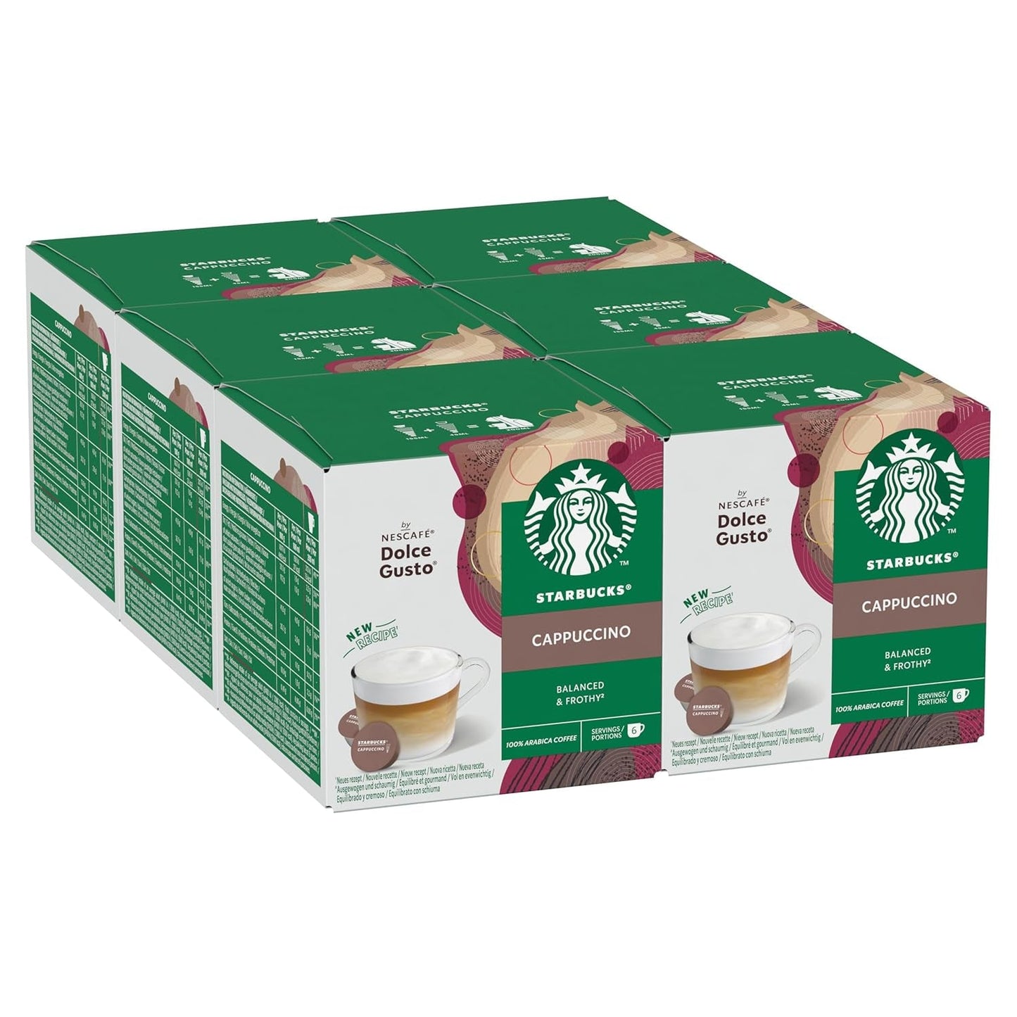 STARBUCKS Cappuccino av Nescafé Dolce Gusto Kaffeekapseln 6 x 12 (72 Kapseln)