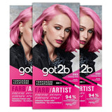 got2b Colour/Artist 097 Mermaid Green Level 2 (3x 80ml), tillfällig hårfärgning får håret att glänsa i intensiva färger eller pastellnyanser, hårfärgning håller 12-15 tvättar, vegansk formel Naty Shop Hair Dye 093 Pink Flamingo