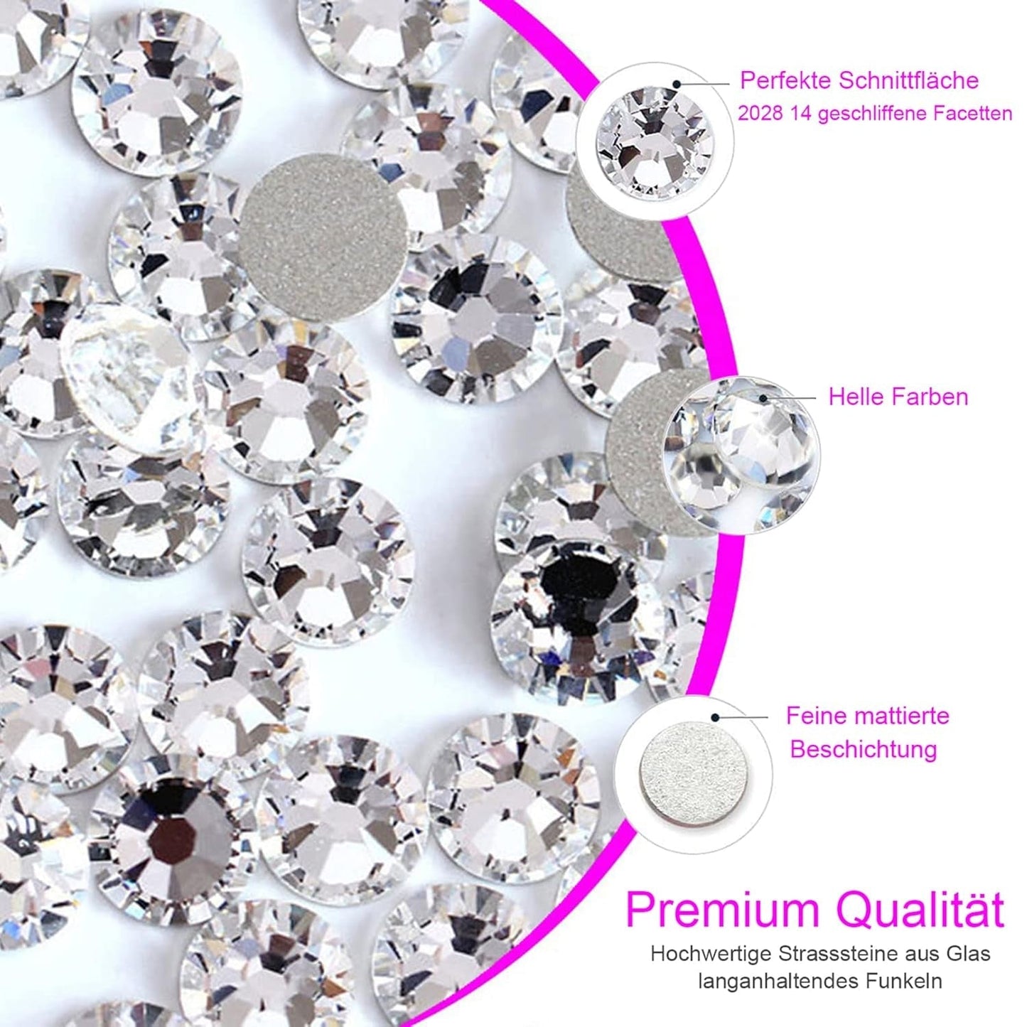 3200 Nail Stones Set FITDON Multi-Shaped Glass AB Stones and Clear Diamond Glitter AB Stones for Nail Art Dekoration DIY Kits Smycken Nyckelringar Nageltillbehör