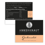 Ankerkraut Gurkensalat, 60 g i korkglas, Würze Gherken-Salat Ganz Einfach, Zuckerfrei och Ohne Gesmackverstärker, Mischung würzender Ingrediens für Salat