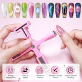 SUPWEE 5 i 1 Nagelmagnetverktyg, Pink Cat Eye Magnet Für Nägel Multifunktions Magnetstift DIY Magic 3D Magnet Stick Pen Set Nail Art Magnet Stick Für Nail Art Diy-Zubehör