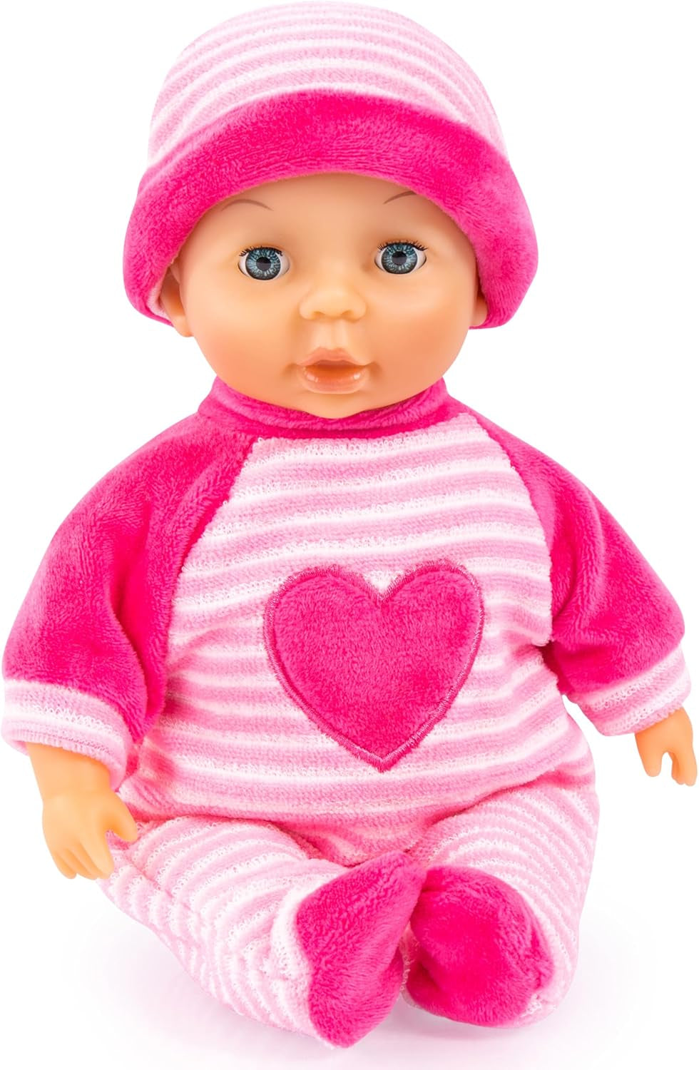 Bayer Design 92802AS My First Baby 28cm, Baby Doll, Mjuk kroppsdocka med sovande ögon, Mycket praktisk, Söt outfit, Rosa