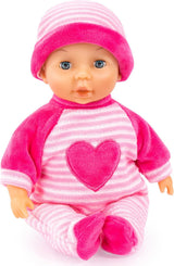 Bayer Design 92802AS My First Baby 28cm, Baby Doll, Mjuk kroppsdocka med sovande ögon, Mycket praktisk, Söt outfit, Rosa