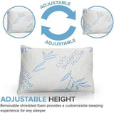 Comfysleep King Size Bamboo Viskos Kudde Kylning Strimlad Memory Foam Justerbar Bamboo Viscose Avtagbart/tvättbart överdrag 2st Naty Shop Standardkuddar