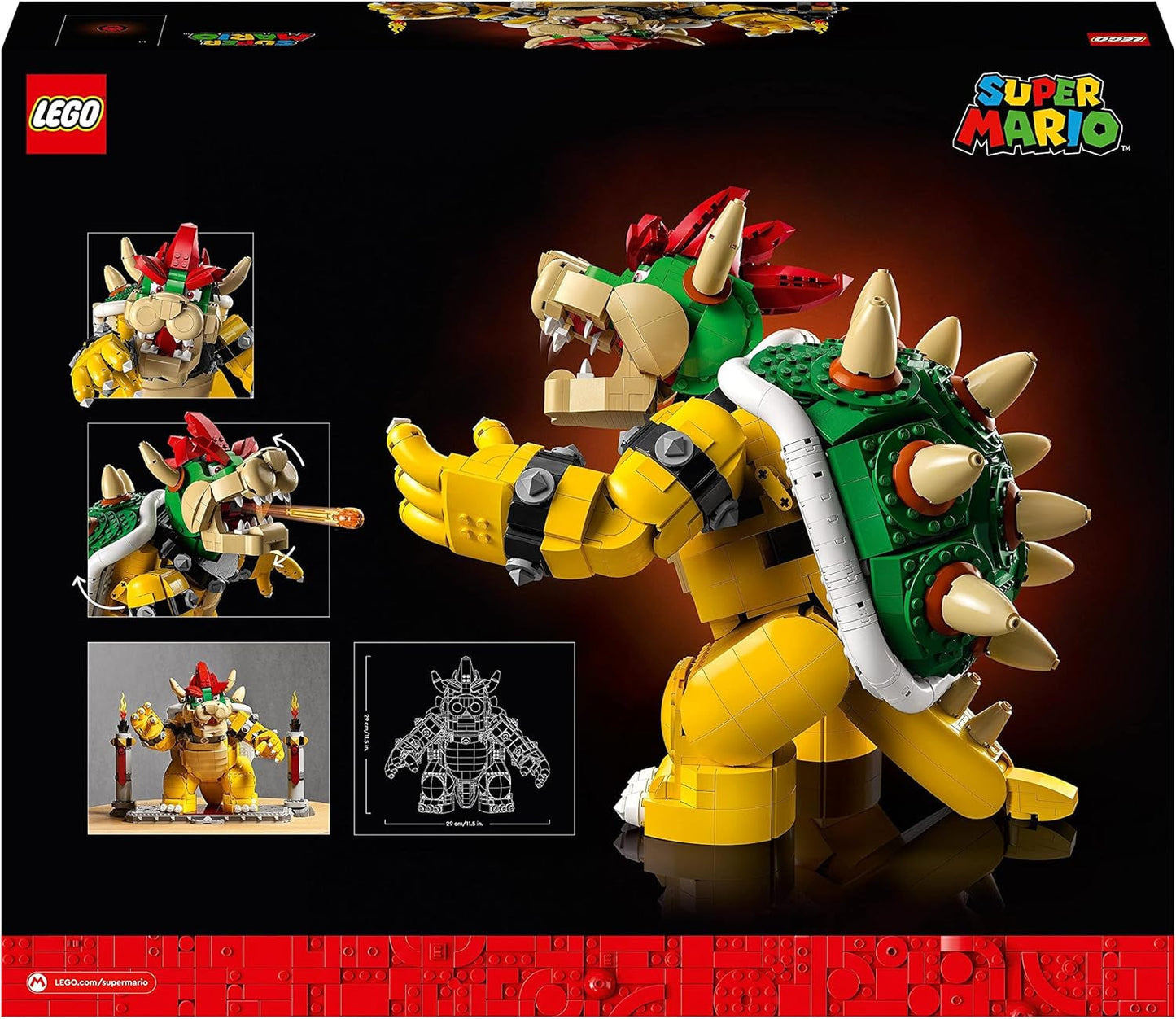 LEGO Super Mario The Mighty Bowser 3D-modellsats Stort samlarobjekt actionfigurset inklusive duellplattform Presentidé för fans Visa som rumsdekor 71411 Byggset Besuche den LEGO-Store