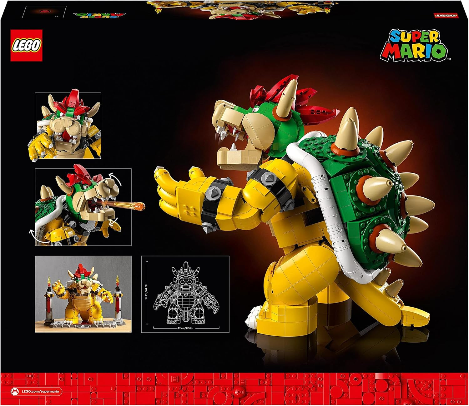 LEGO Super Mario The Mighty Bowser 3D-modellsats Stort samlarobjekt actionfigurset inklusive duellplattform Presentidé för fans Visa som rumsdekor 71411 Byggset Besuche den LEGO-Store