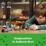LEGO Minecraft Badlands Mine Videospelsgruvleksaksset för pojkar och flickor i åldrarna 8+ Kul byggstenar Äventyrsset Födelsedagspresent 21263 Byggset Besuche den LEGO-Store