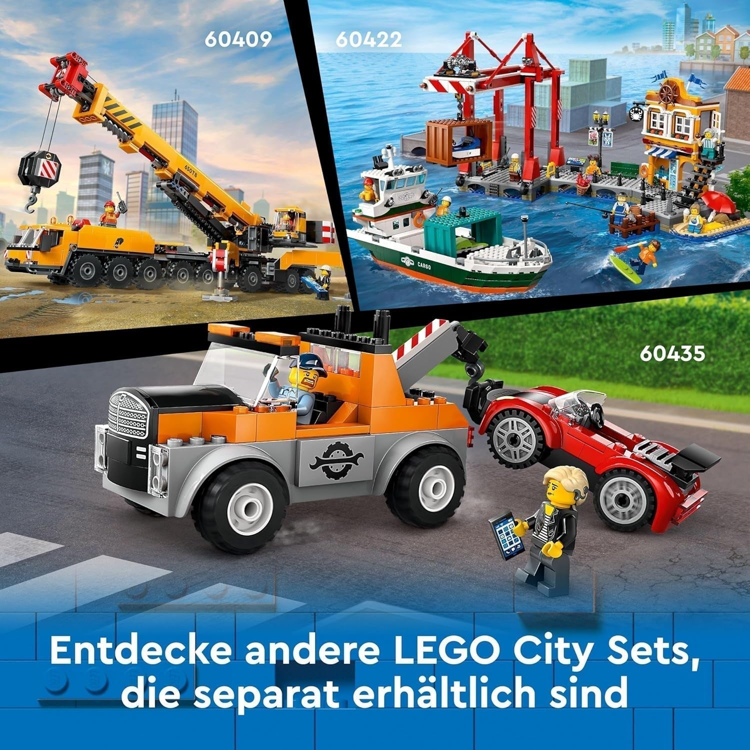 LEGO City Bandgrävmaskin, leksaksgrävare för barn från 8 år, byggleksak med grävmaskinsmodell, byggbar lastbil med tillbehör och 3 minifigurer 60420 Byggset Besuche den LEGO-Store