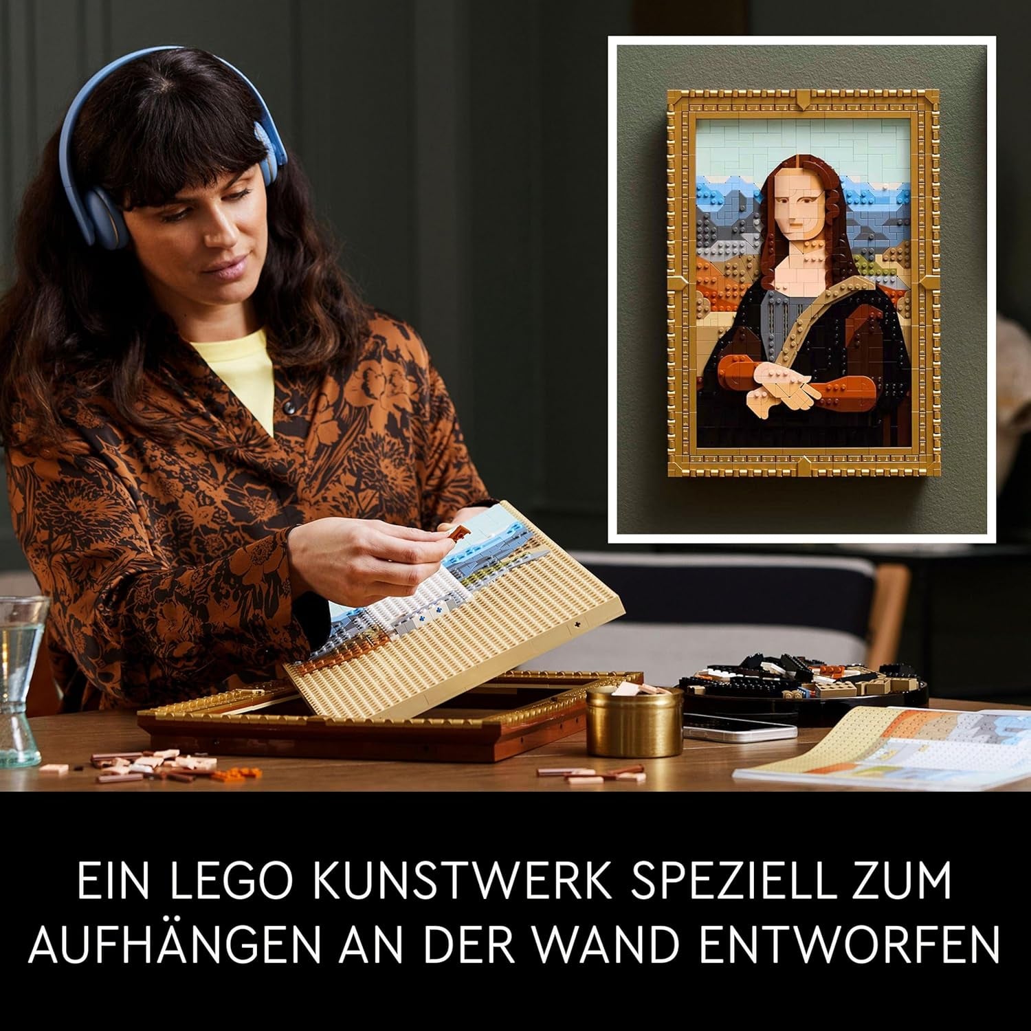 LEGO Art Mona Lisa, vuxenset, Leonardo Da Vinci-målning för hängning, kreativ aktivitet för män och kvinnor, present till konstälskare, italiensk renässanskonst 31213 Byggset Besuche den LEGO-Store