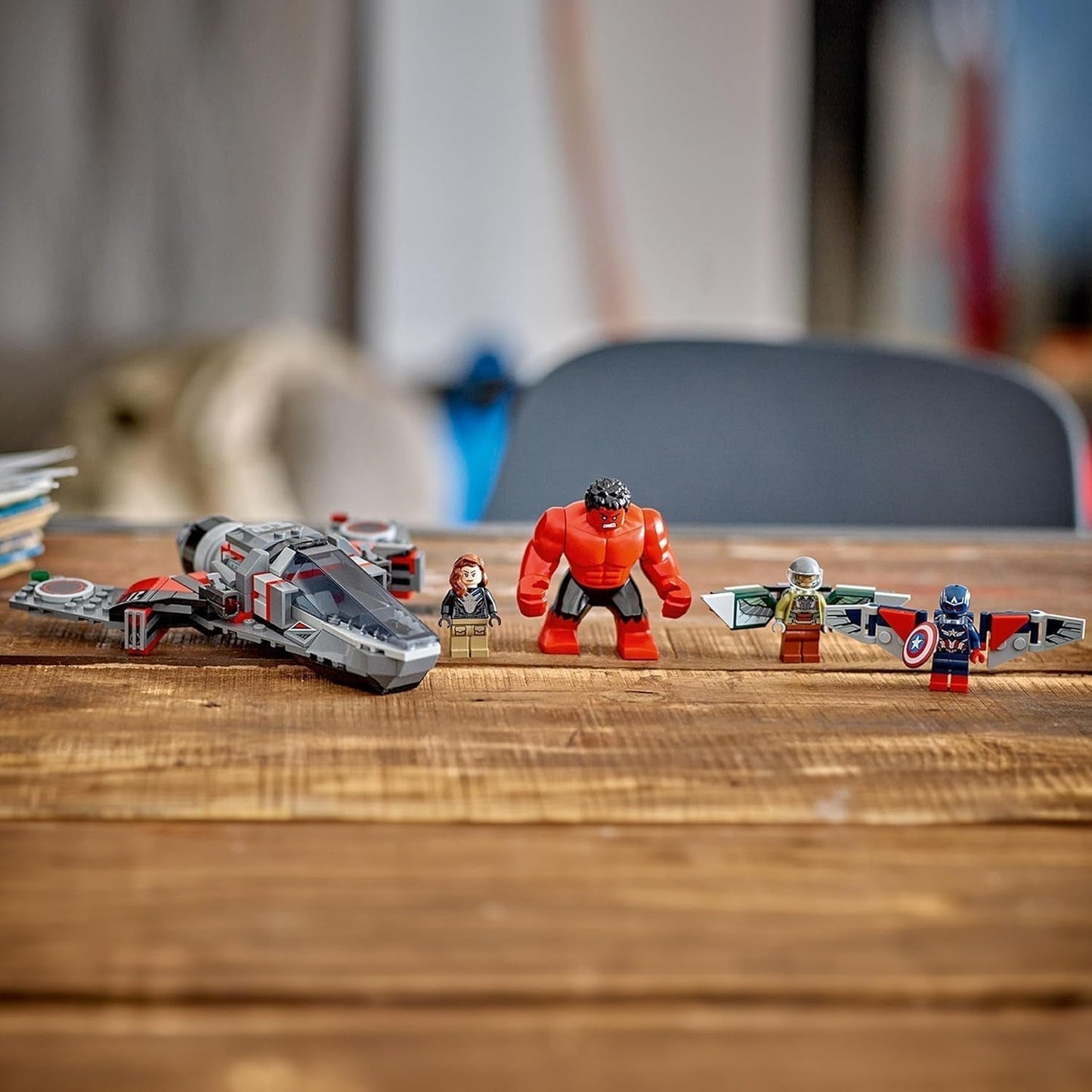 LEGO Marvel-uppgörelse mellan Captain America och Red Hulk Kids Byggbar Jet Set Superhjälteleksak för pojkar och flickor 8 år gammal äventyrsbyggnadsleksak 76292 Byggset Besuche den LEGO-Store