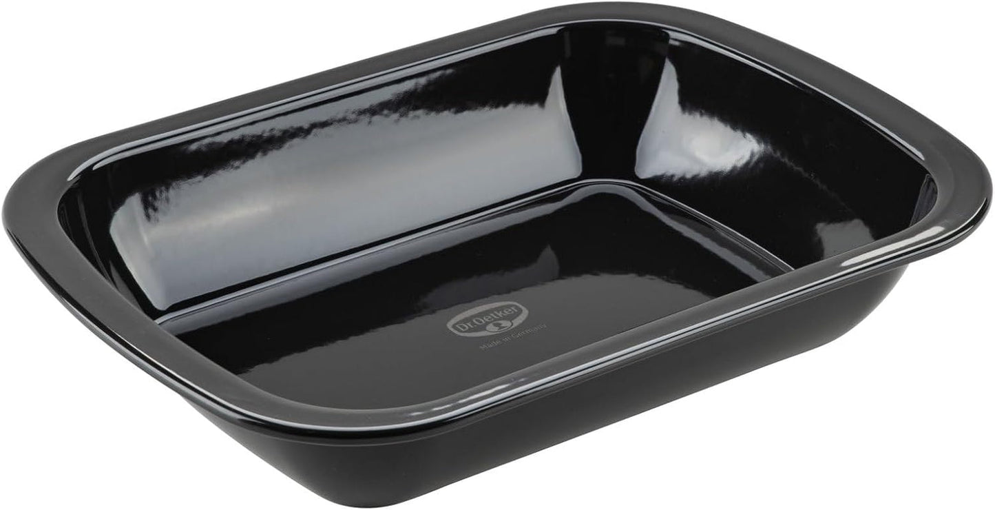 Dr. Oetker Back-Idee Kreativ Dessert- Und Auflaufform Aus Emaille, 39,5 X 28 X 6,5 Cm– Hitzebeständig Bis 400°C, Schnittfest, Kratzfest, Induktionsgeeignet, Schwarz Formar och bakplåtar Naty Shop 34 X 24 Cm